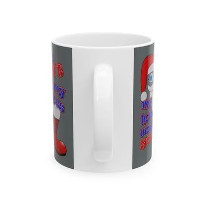 santa's shoes - White Mug (dark grey)