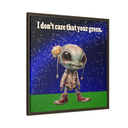 I don't care that your green - framed canvas art ('snoops' background)