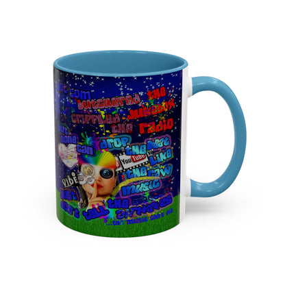 drop the beat - Accent Mug ('snoops' background)
