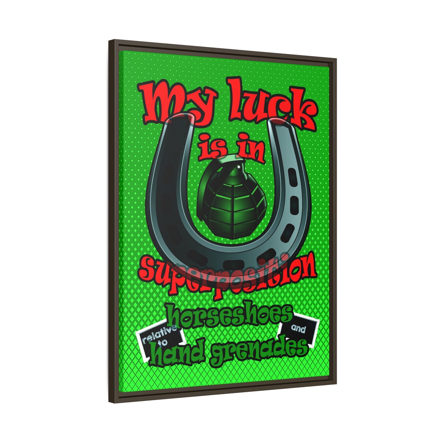my luck - framed canvas art (logo green)