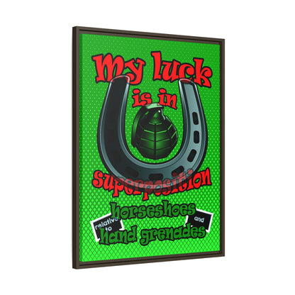 my luck - framed canvas art (logo green)