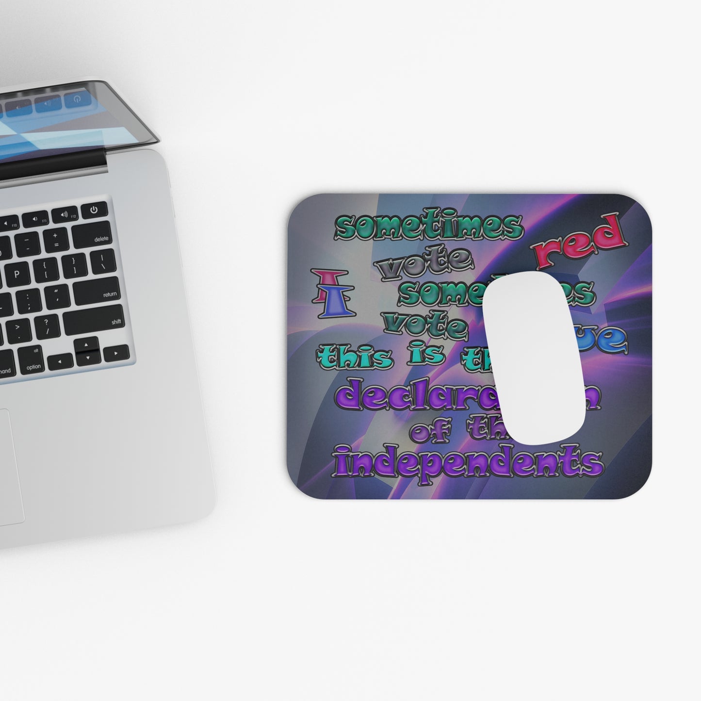 declaration of the independents - Mouse Pad (Rectangle) (grey-pink wave)