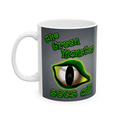 green monster - White Mug (grey-light grey)