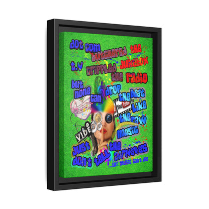 drop the beat - framed canvas art (green turf)