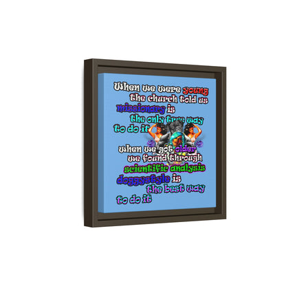 doggystyle - framed canvas art (light blue)