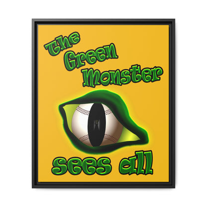 green monster - framed canvas art (yellow)