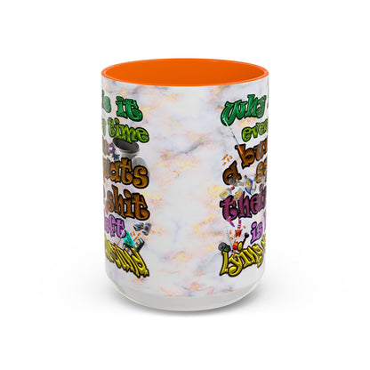 the bum's shit - Accent Mug (white marble)