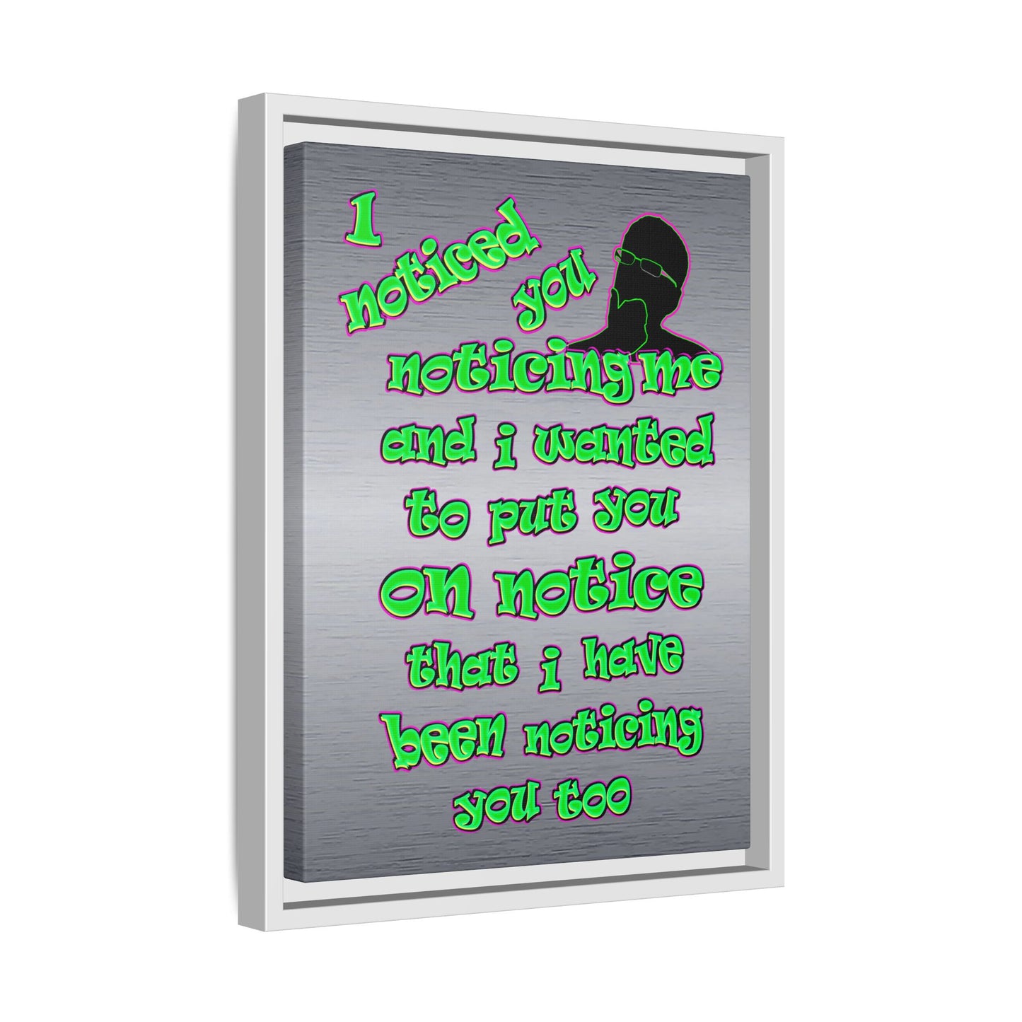 noticed you noticing - framed canvas art (brushed nickel)