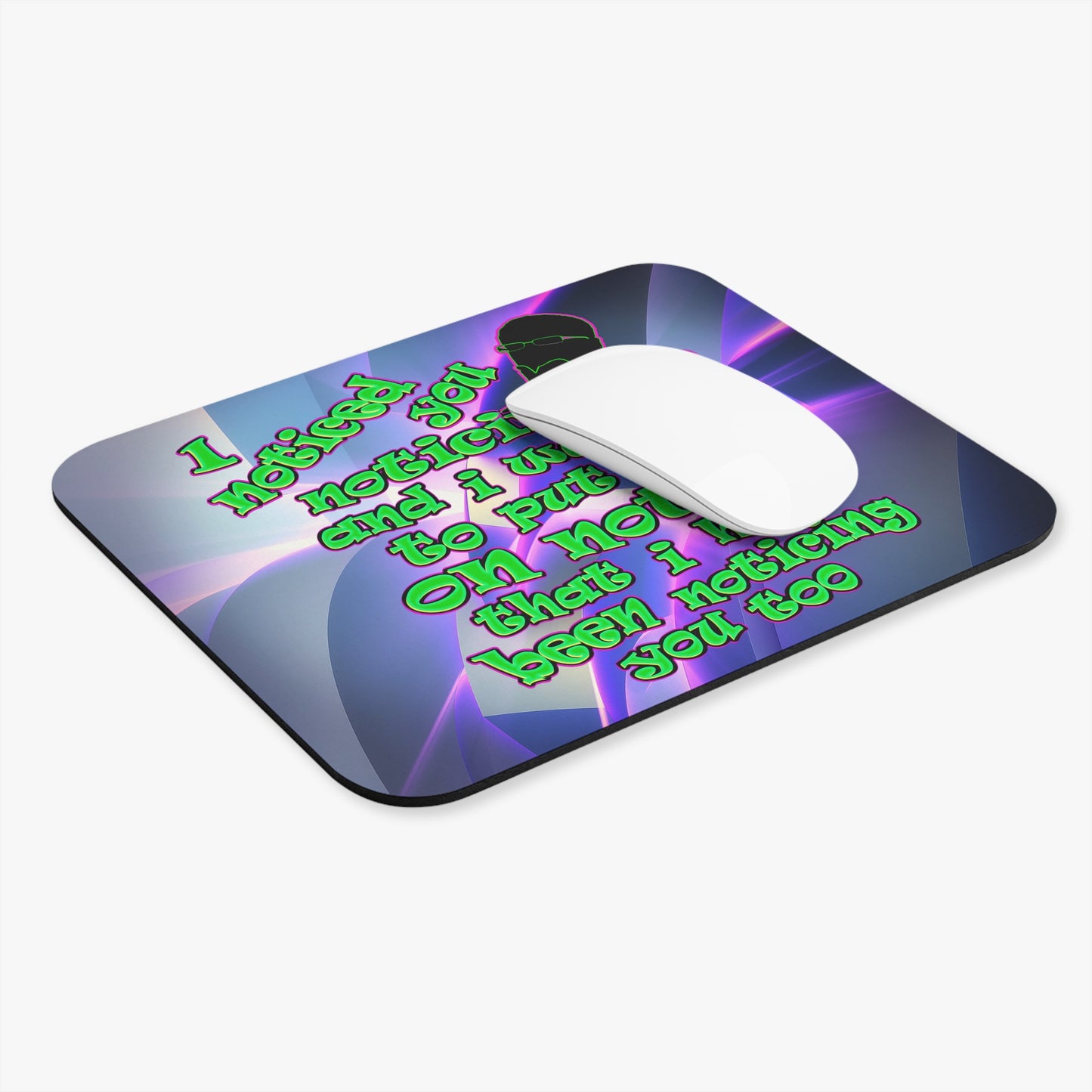 noticed you noticing - Mouse Pad (Rectangle) (grey-pink wave)