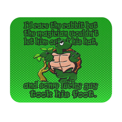 turtle race - Mouse Pad (Rectangle) (logo green)