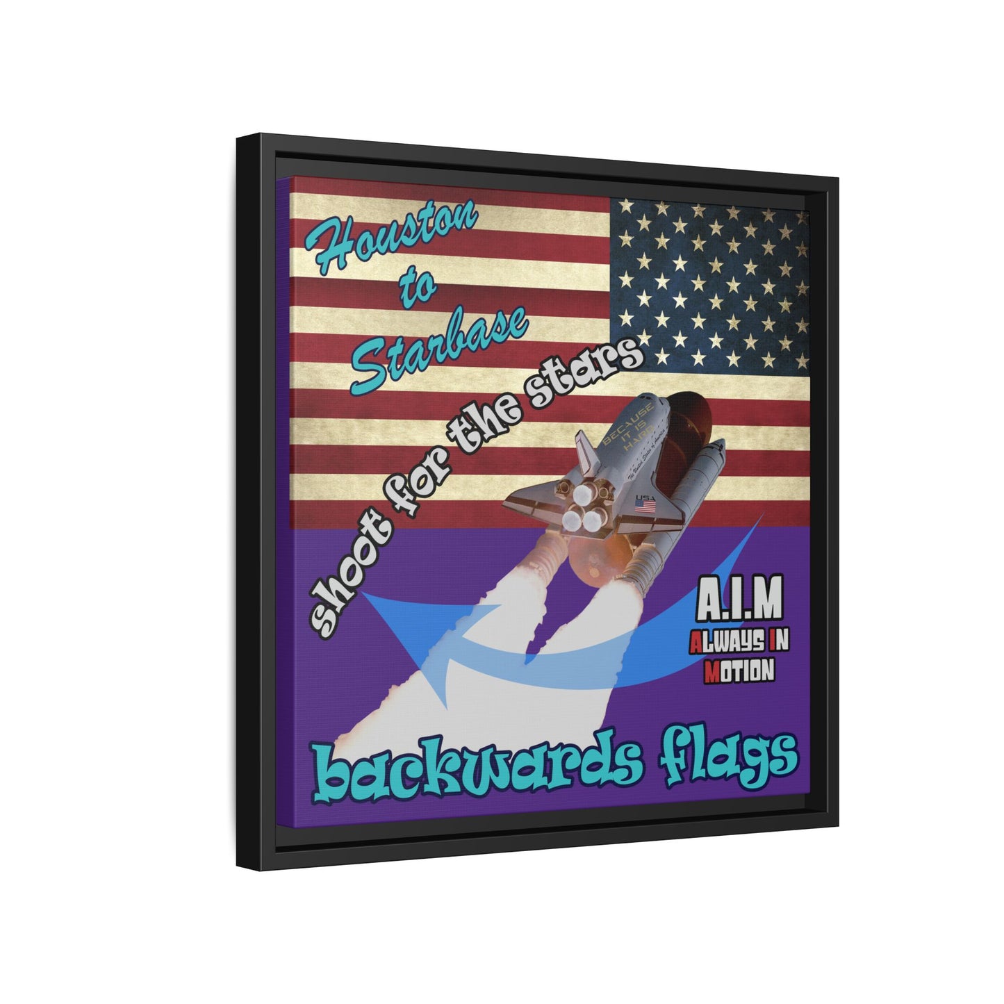 shoot for the stars - framed canvas art (purple)