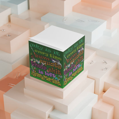 the bum's shit - note cube (logo green)
