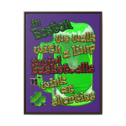 celtics logo - framed canvas art (purple)