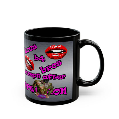 hoes b4 bros - Black Mug (brushed  nickel)
