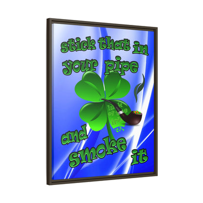 stick that in your pipe and smoke it - framed canvas art (blue-white wave)