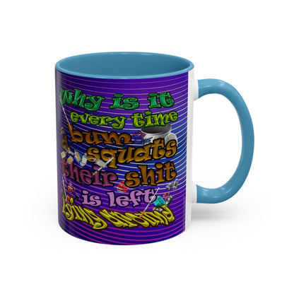 the bum's shit - Accent Mug (purple wave)