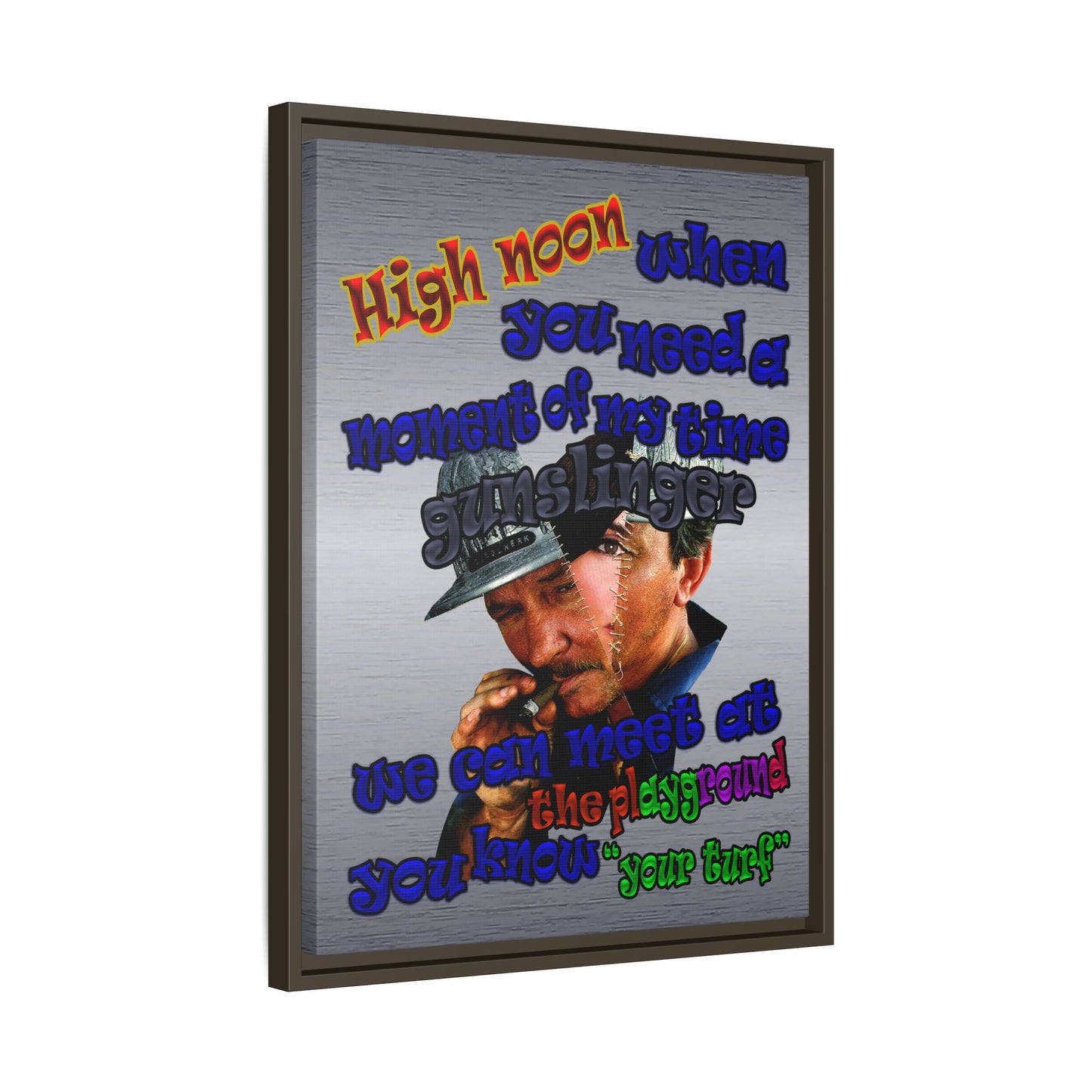 high noon - framed canvas art (brushed nickel)