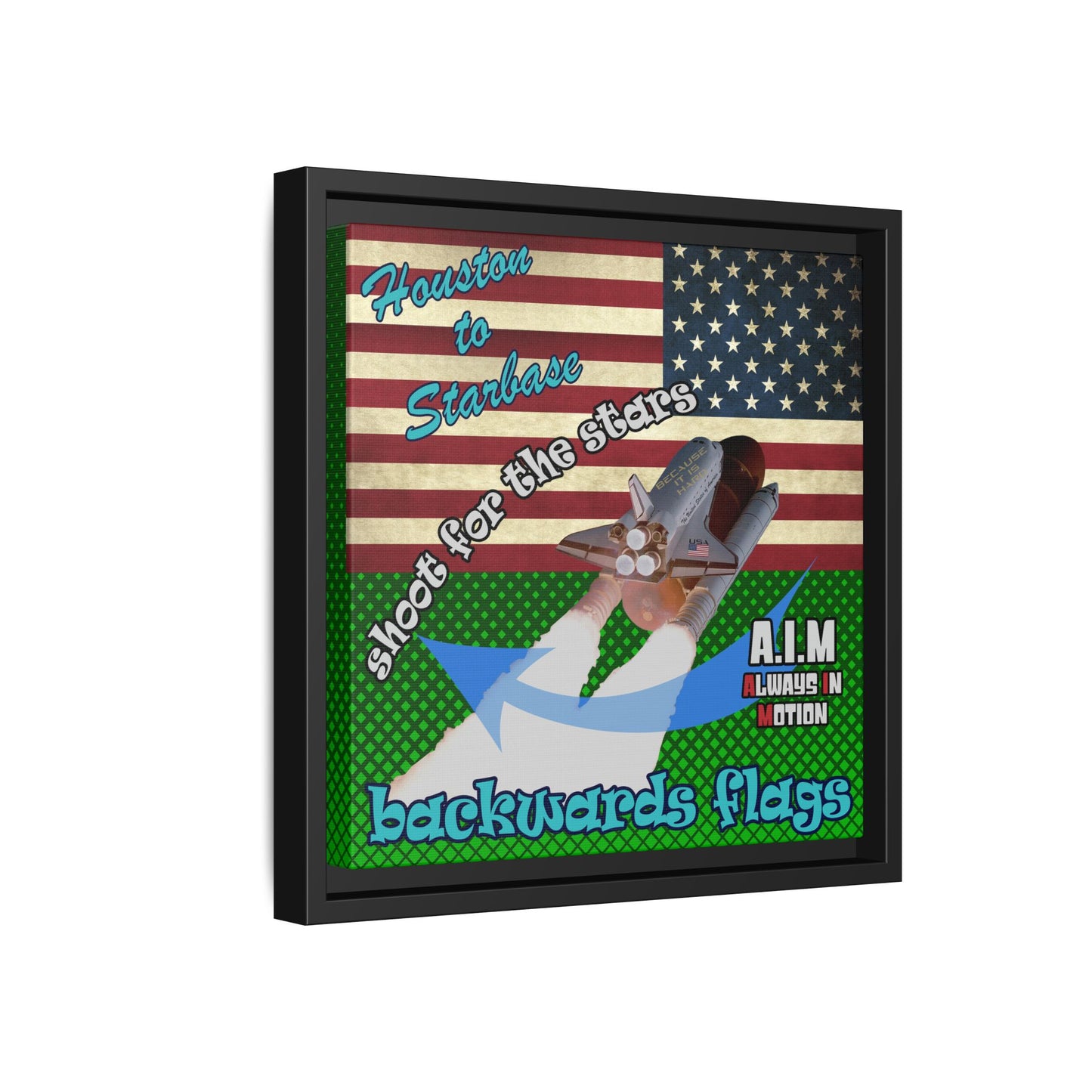 shoot for the stars - framed canvas art (logo green)