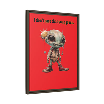 I don't care that your green - framed canvas art (red)