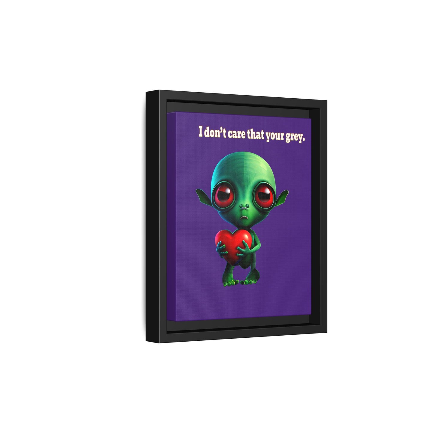 I don't care that your grey - framed canvas art (purple)