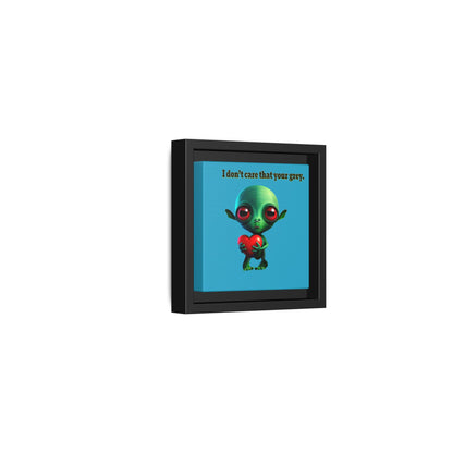 I don't care that your grey - framed canvas art (turquoise)