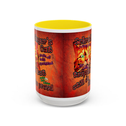 schrodinger's cat - Accent Mug (burnt orange)