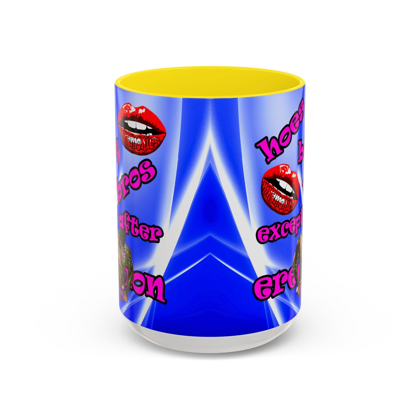 hoes b4 bros - Accent Mug (blue-white wave)