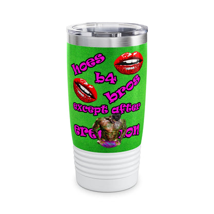 hoes b4 bros - Ringneck Tumbler, 20oz (green turf)