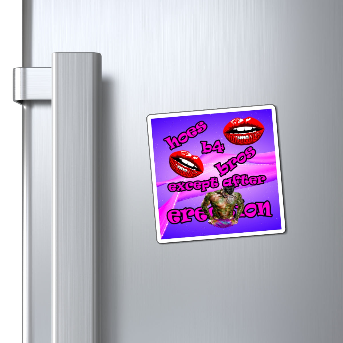 hoes b4 bros - Magnets - (purple-pink wave)