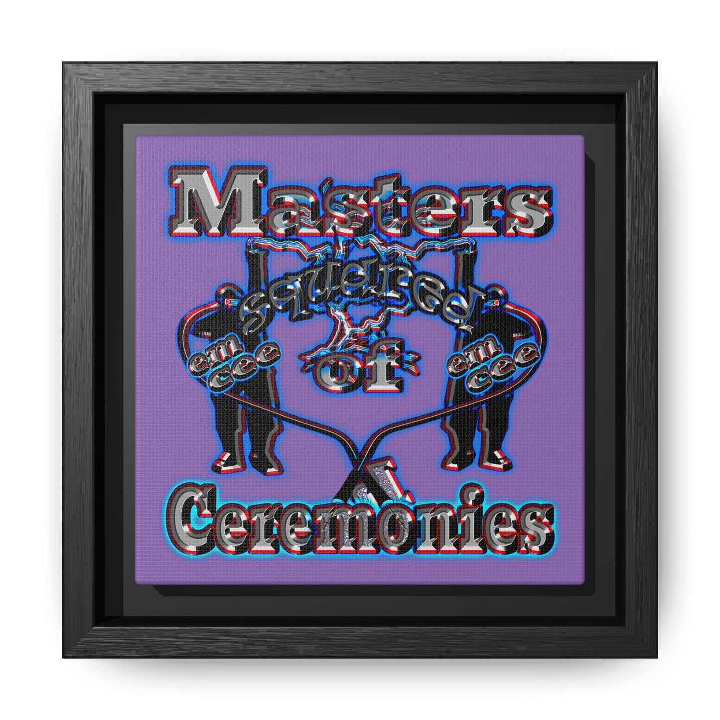 em cee squared - framed canvas art (light purple)