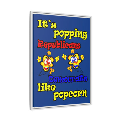 popping like popcorn - framed canvas art (dark blue)