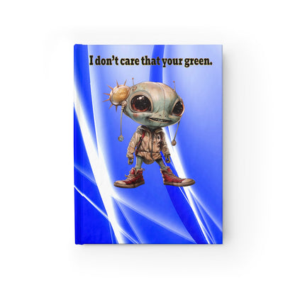 I don't care that your green - journal-lined (blue-white wave)