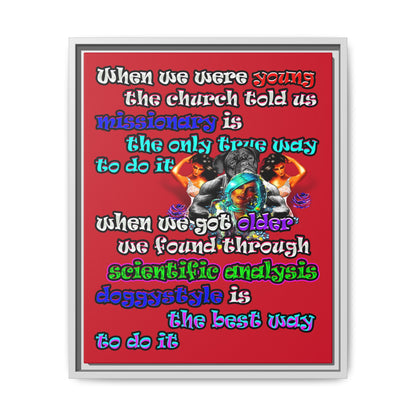 doggystyle - framed canvas art (dark red)