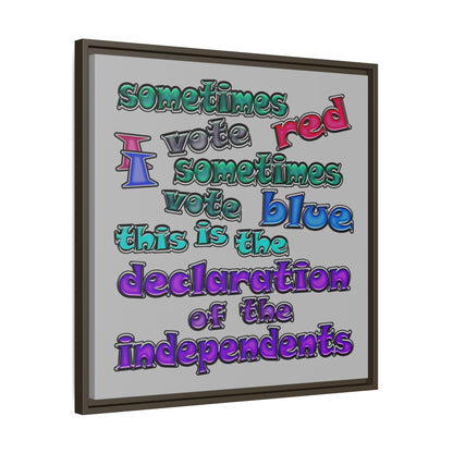declaration of the independents - framed canvas art (light grey)
