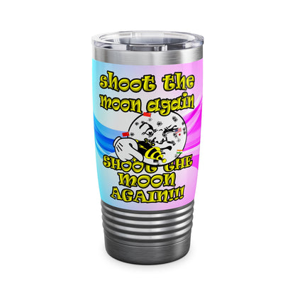 shoot the moon again - Ringneck Tumbler, 20oz (light blue-pink wave)