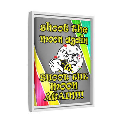 shoot the moon again - framed canvas art (rainbow split)