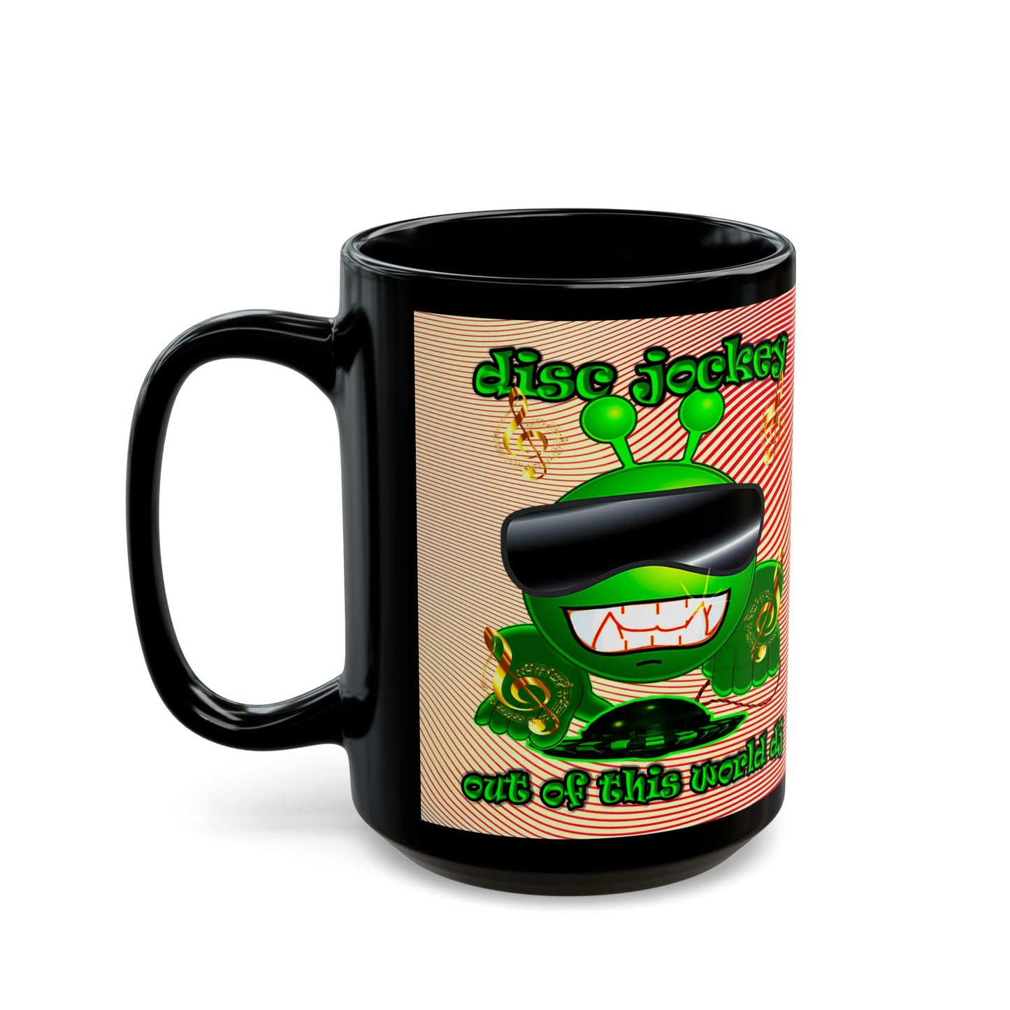 disc jockey - Black Mug (yellow-orange wave)
