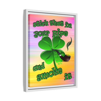 stick that in your pipe and smoke it - framed canvas art (color blur)