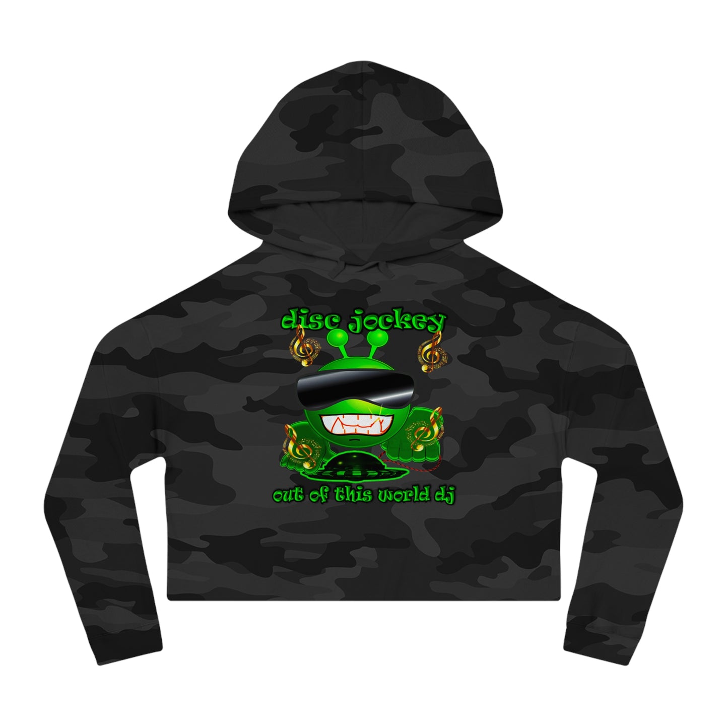 disc jockey - Women’s Cropped Hooded Sweatshirt