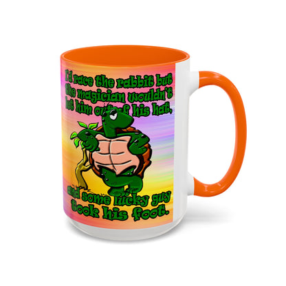 turtle race - Accent Mug (color blur)