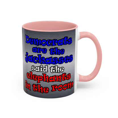 donkeys and elephants - Accent Mug (brushed nickel)