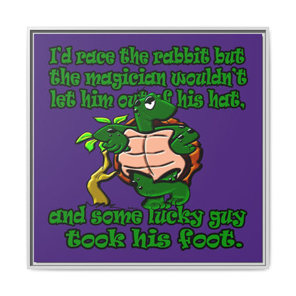turtle race - framed canvas art (purple)