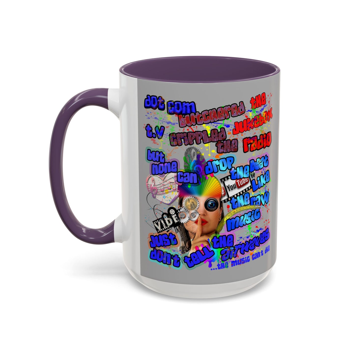 drop the beat - Accent Mug (light grey)
