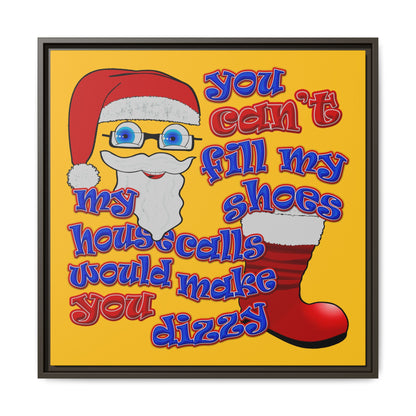 santa's shoes - framed canvas art (yellow)