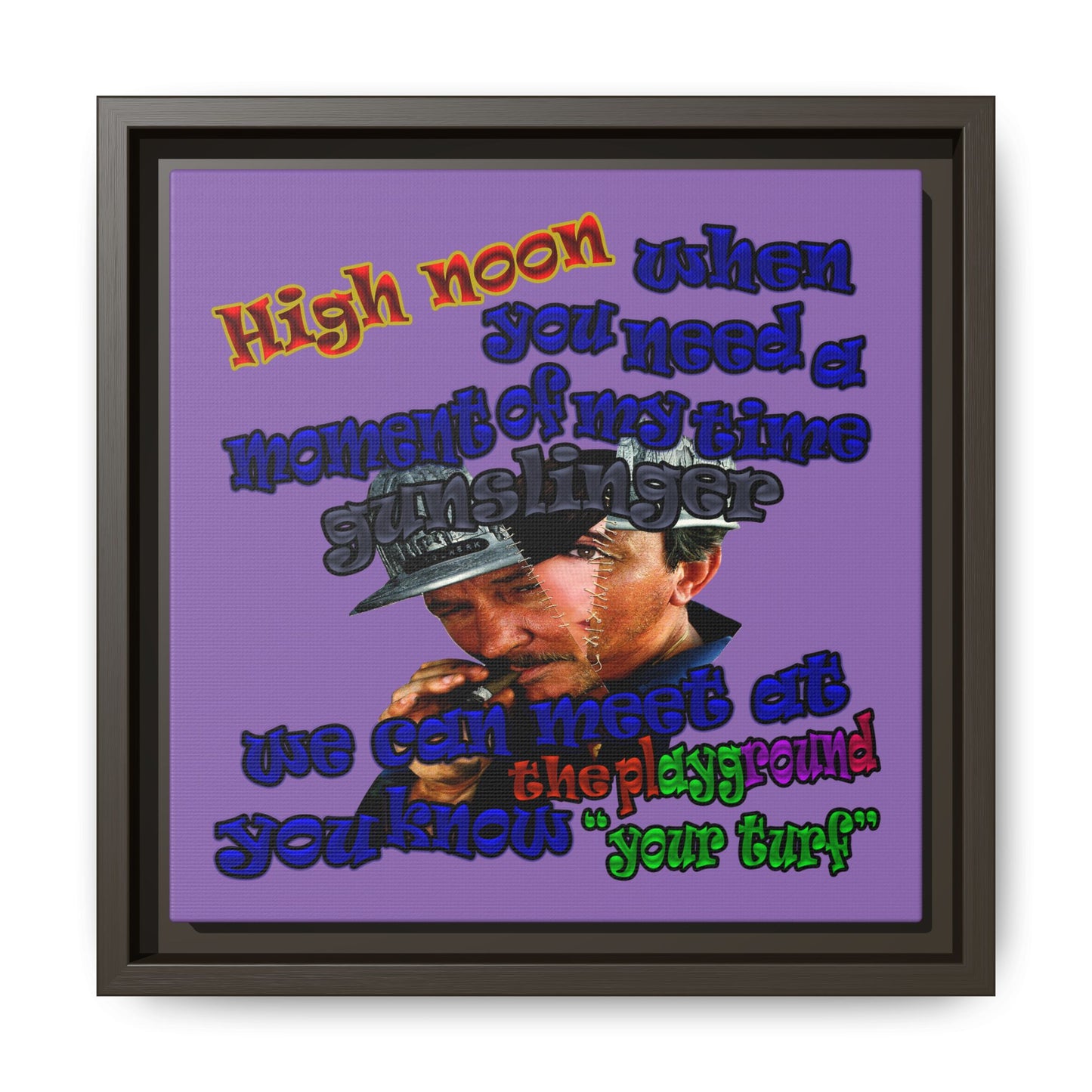 high noon - framed canvas art (light purple)