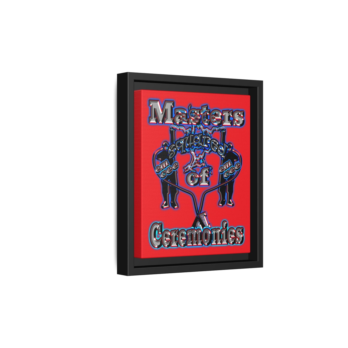 em cee squared - framed canvas art (red)
