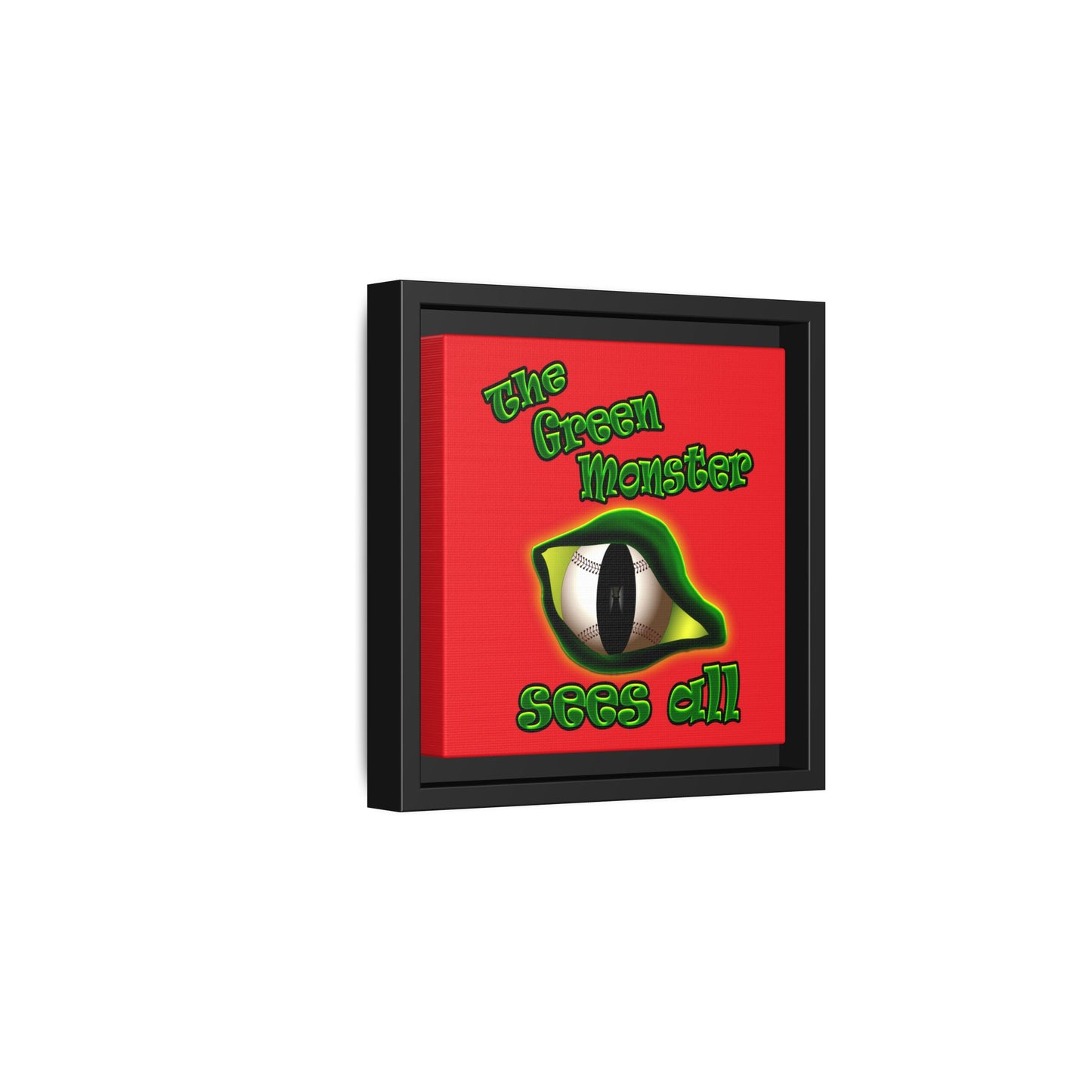 green monster - framed canvas art (red)