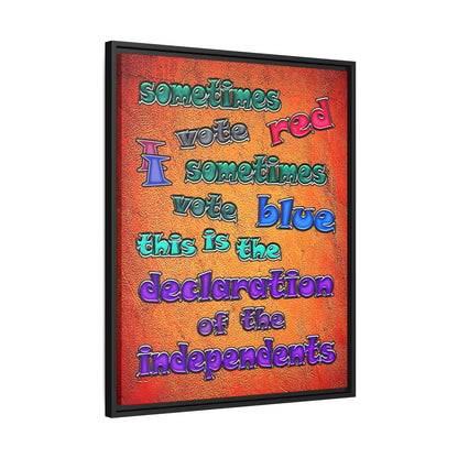 declaration of the independents - framed canvas art (burnt orange)