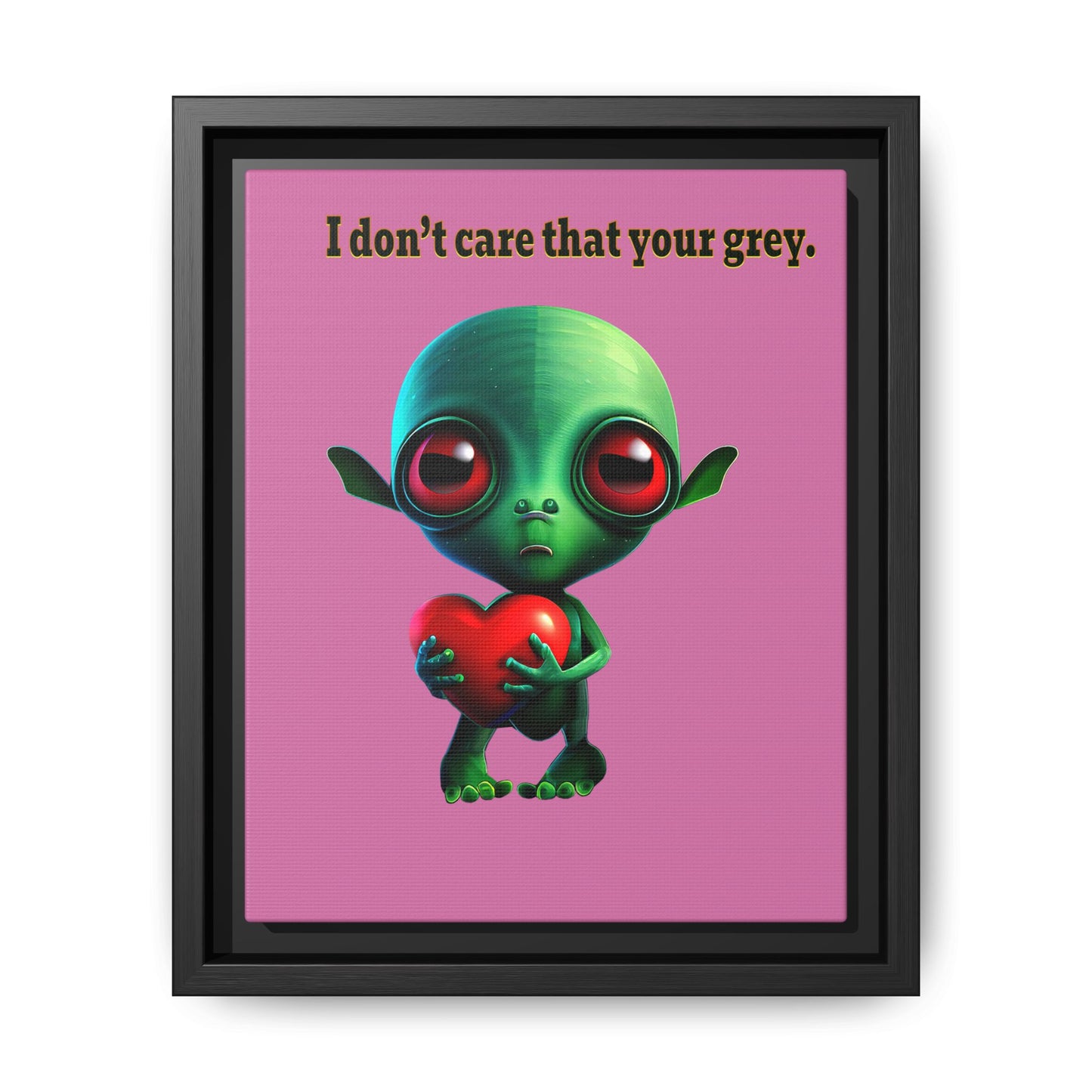 I don't care that your grey - framed canvas art (light pink)