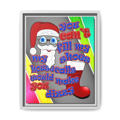 santa's shoes - framed canvas art (rainbow split)